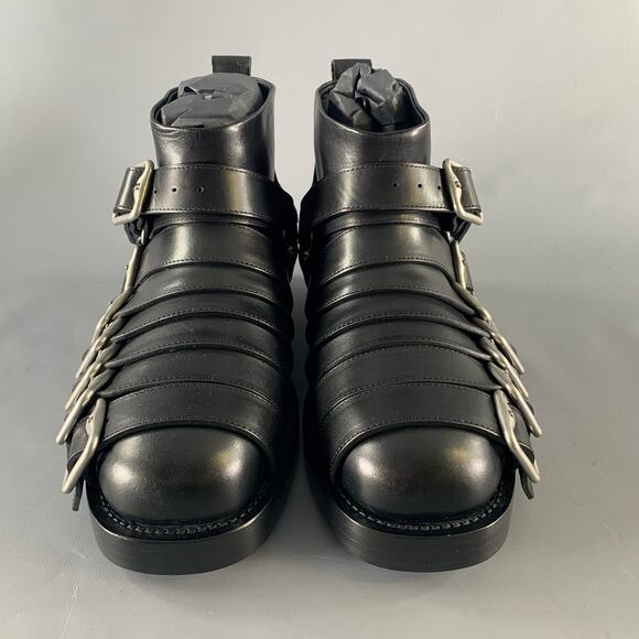 BURBERRY Size 8.5 Black Leather Pull On Boots main image 6